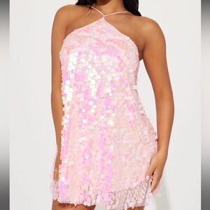 Fashion Nova Pink Sparkle Dress